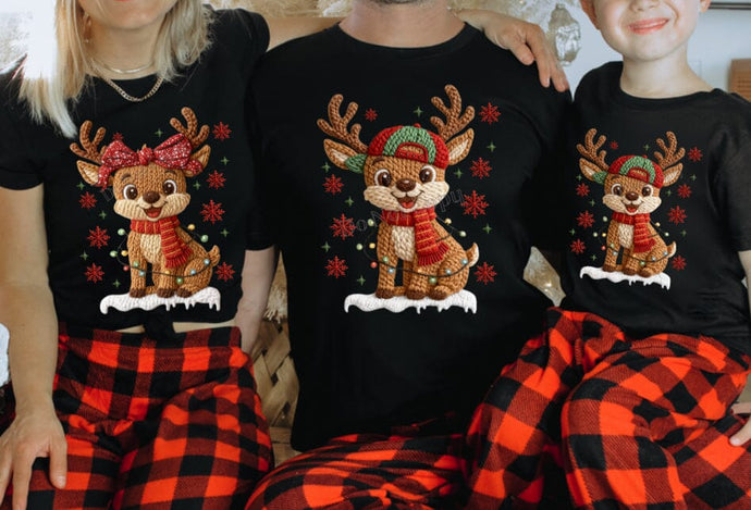 RTS Reindeer Crochet Yarn Clear Film DTF Transfer | Adult Youth (325 HOT Peel)