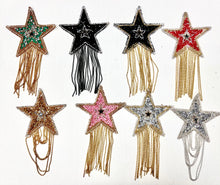 Load image into Gallery viewer, RTS Rhinestone Star Chain 3&quot; Iron On Patch
