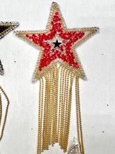 Load image into Gallery viewer, RTS Rhinestone Star Chain 3&quot; Iron On Patch
