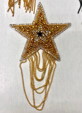 Load image into Gallery viewer, RTS Rhinestone Star Chain 3&quot; Iron On Patch
