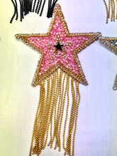 Load image into Gallery viewer, RTS Rhinestone Star Chain 3&quot; Iron On Patch
