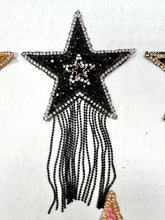 Load image into Gallery viewer, RTS Rhinestone Star Chain 3&quot; Iron On Patch
