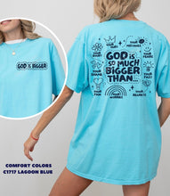 Load image into Gallery viewer, RTS Screen Print Transfer | NAVY God Is Bigger Pocket and Back (325 Hot Peel)
