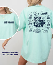 Load image into Gallery viewer, RTS Screen Print Transfer | NAVY God Is Bigger Pocket and Back (325 Hot Peel)
