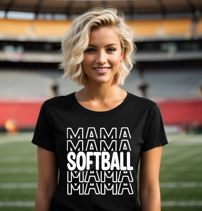 RTS Screen Print Transfer | Softball Mama Repeat (325 Hot Peel)