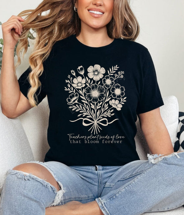 RTS Screen Print Transfer | Teachers Plant Seeds LIGHT TAN (325 Hot Peel)