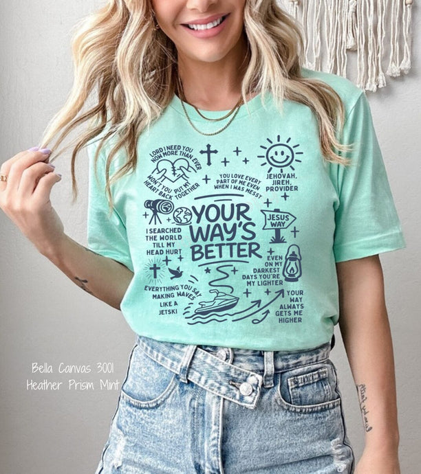 RTS Screen Print Transfer | Your Way's Better NAVY | Adult Youth (325 Hot Peel)