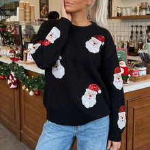Load image into Gallery viewer, Santa Christmas Sequins Sweater | Women Santa Crew Neck Long Sleeve Knitted Pullover Fashion Clothing Streetwear
