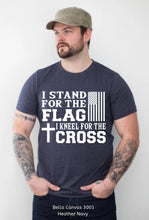 Load image into Gallery viewer, SHIPS 4/3 Screen Print Transfer | Stand For The Flag Kneel For The Cross (325 Hot Peel)
