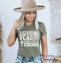 Load image into Gallery viewer, SHIPS 4/3 Screen Print Transfer | Stand For The Flag Kneel For The Cross (325 Hot Peel)
