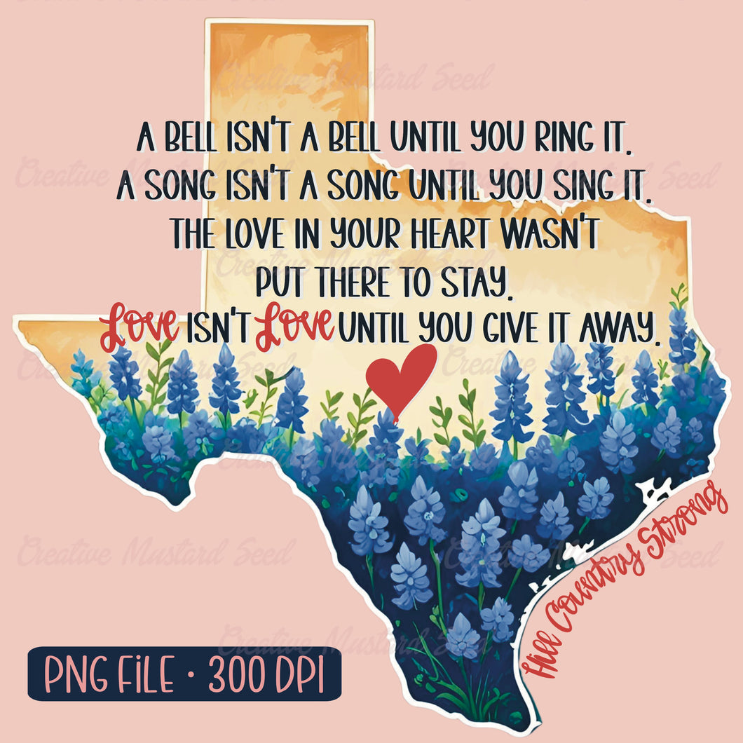 Texas Hill Country Love | PNG Digital Download