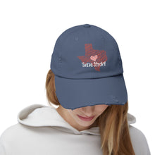 Load image into Gallery viewer, Texas Strong Doodle Distressed Cap | Texas Hill Country Flood Relief 100% Donation | Vintage Adjustable Style Cap | Pray for Texas
