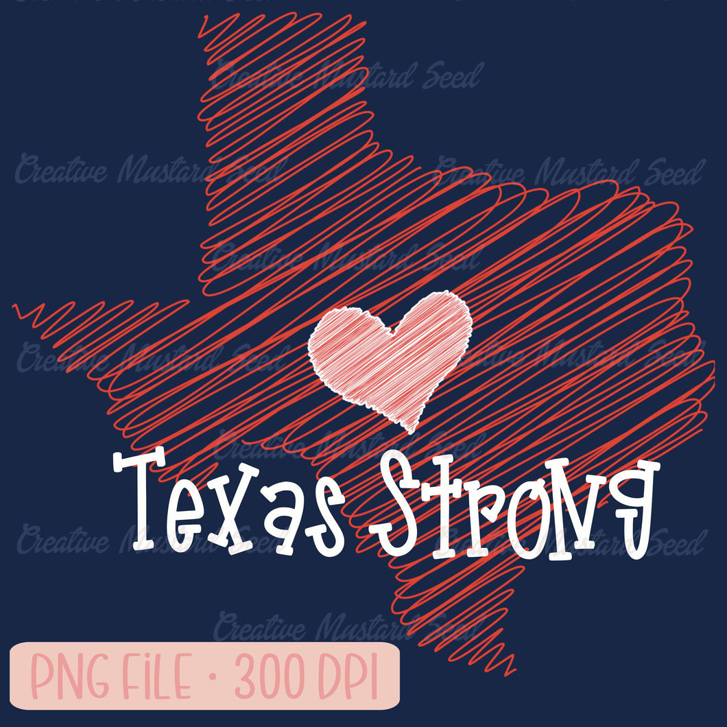 Texas Strong Doodle | PNG Digital Download