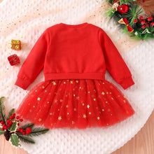 Load image into Gallery viewer, Toddler Kids Christmas Dress Xmas Tree Embroidery Long Sleeve Pullover A Line Sweatshirts Dress New Year Gifts
