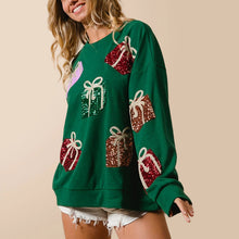 Load image into Gallery viewer, Women's Christmas Sweatshirt Sequin Present Box Crew Neck Long Sleeve Loose Pullover Tops Casual Hoodie Streetwear
