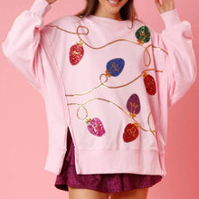 Load image into Gallery viewer, Womens Christmas Sweatshirts Sequined Crew Neck Long Sleeve Slit Hoodie Pullover Tops Ladies Party Clothes Casual Daily
