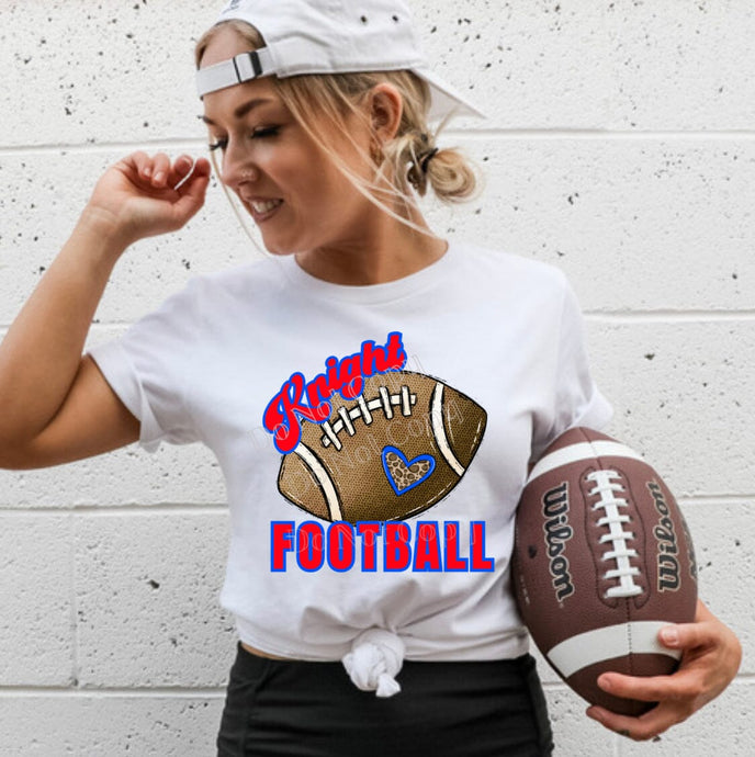 Customizable Mascot Football DTF Transfer (300 HOT PEEL) | Ships 3-7 Business Days