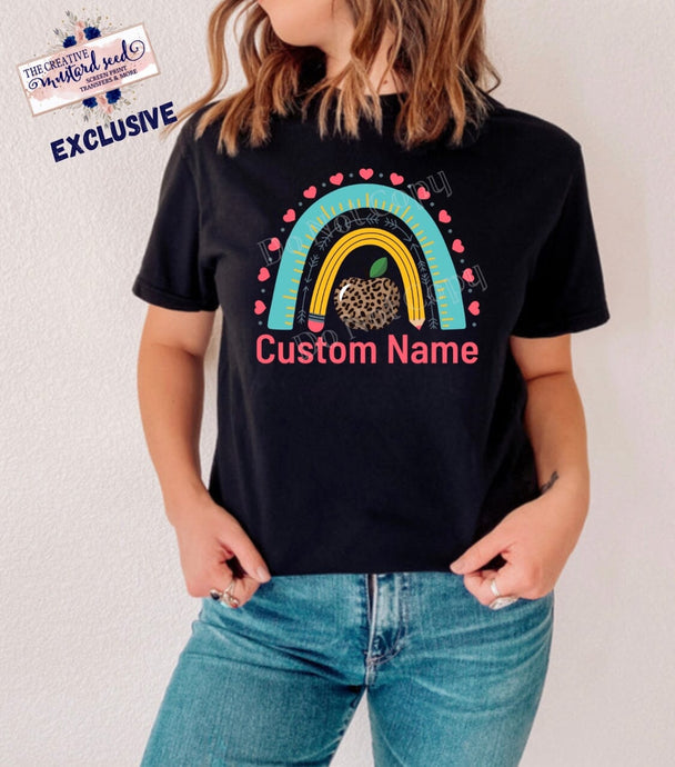 Customizable Teacher Rainbow DTF | Ships In 5-10 Business Days