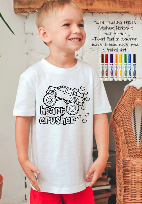 IN PRODUCTION SHIPS 1/3 Screen Print Transfer | YOUTH 8” Heart Crusher Coloring Transfer