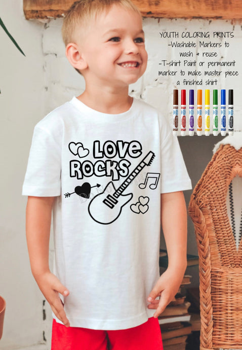 IN PRODUCTION SHIPS 1/3 Screen Print Transfer | YOUTH 8” Love Rocks Coloring Transfer