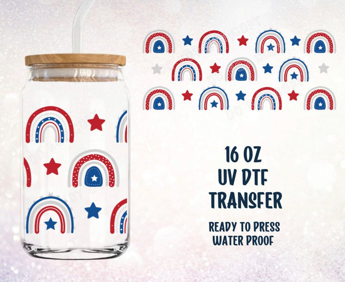 IN PRODUCTION SHIPS 6/16 Patriotic Rainbows UV DTF Wrap