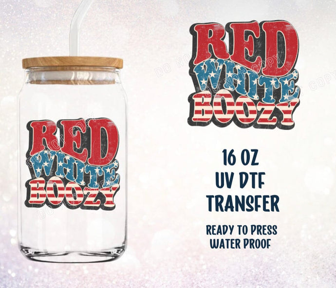 IN PRODUCTION SHIPS 6/16 Red White and Boozy UV DTF 3.5