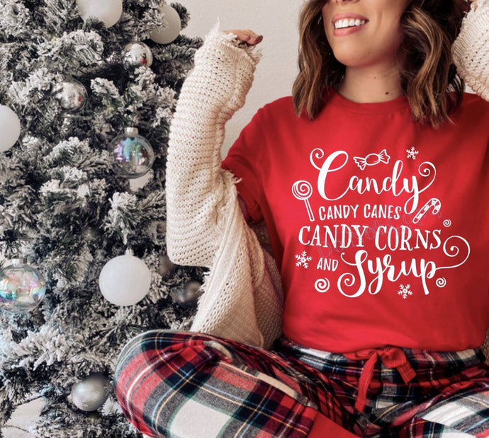 PO SHIPS 10/20 Screen Print Transfer | Candy Canes Candy Corns and Syrup