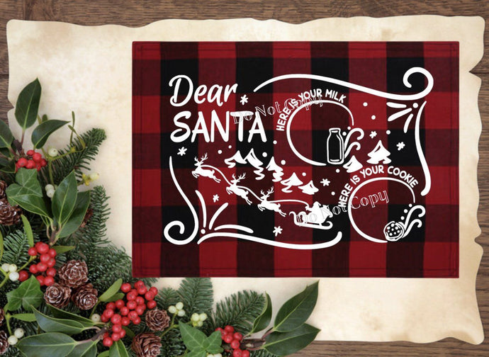 PO SHIPS 11/17 Screen Print Transfer | Dear Santa Sleigh Placemat