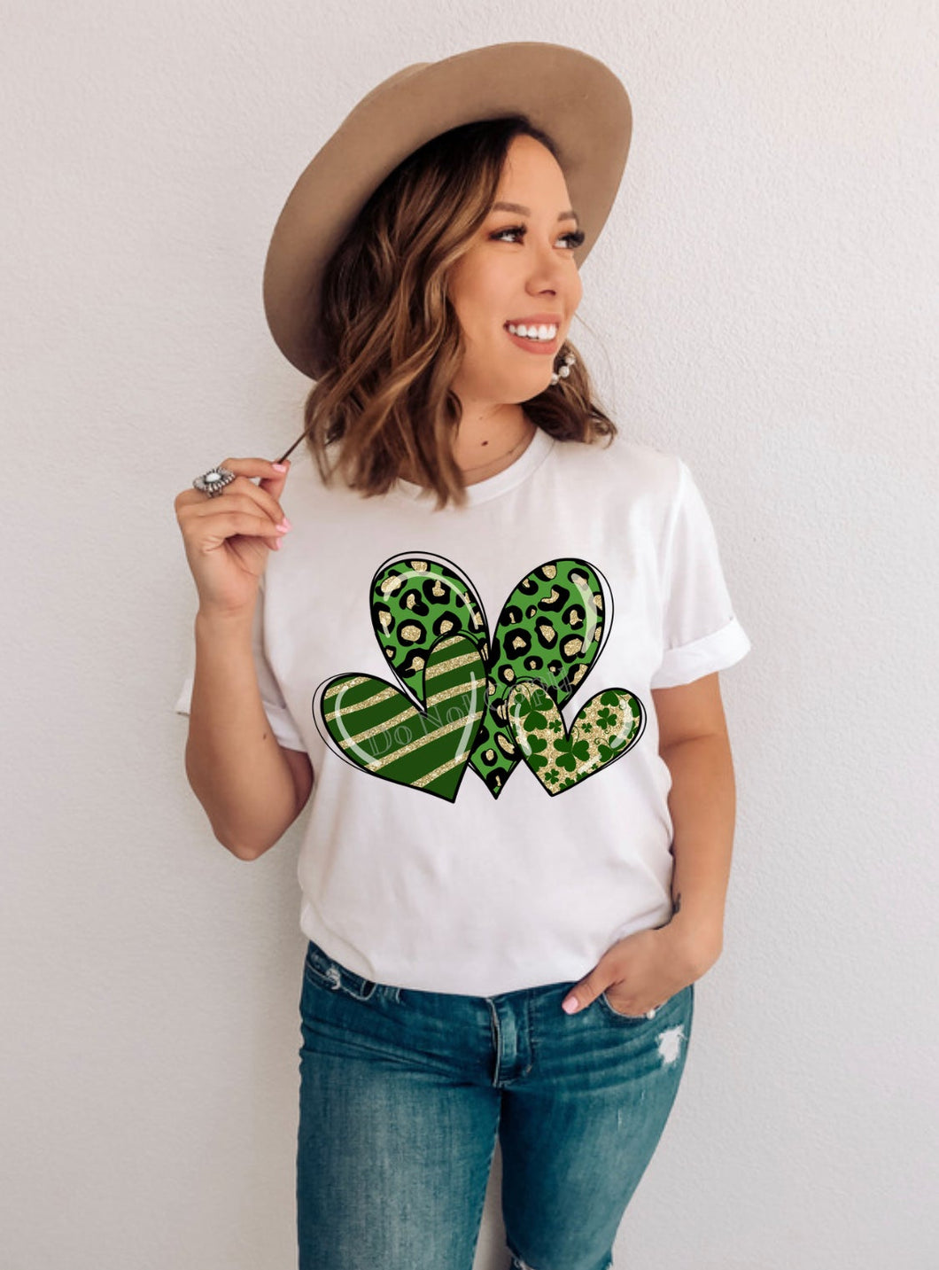 PO SHIPS 1/12 Screen Print Transfer | Leopard Shamrock Hearts (HIGH HEAT)