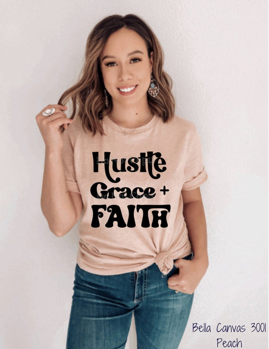 PO SHIPS 12/15 Screen Print Transfer | Hustle Grace Faith