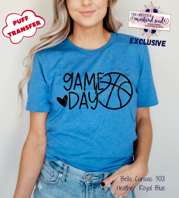 PO SHIPS 2/1 Screen Print Transfer | Game Day Basketball PUFF