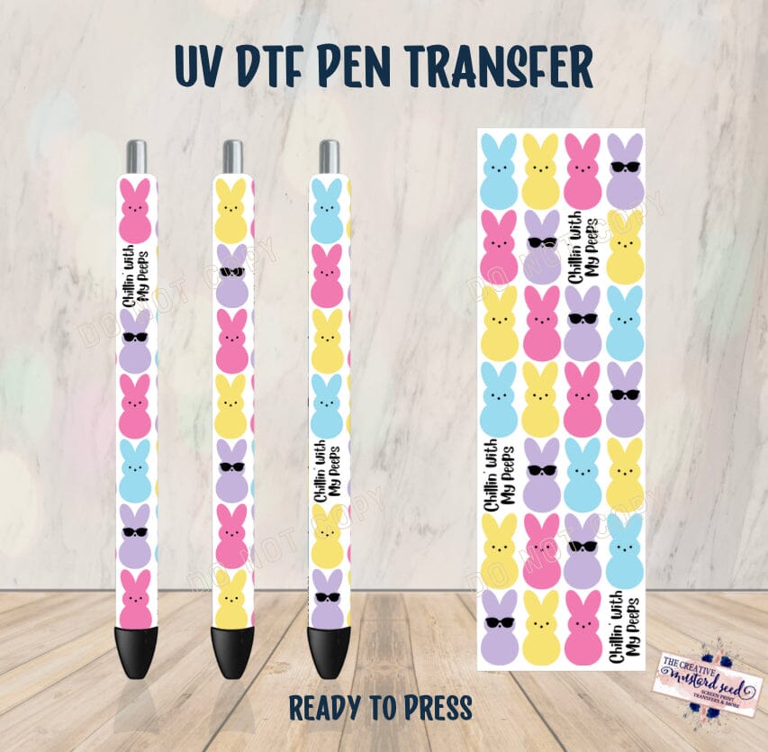 PO SHIPS 2/15 Chillin With My Peeps Pen UV DTF Wrap