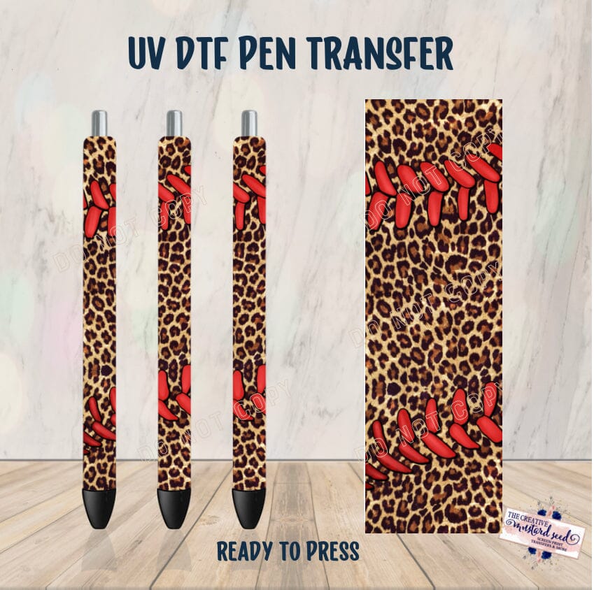 PO SHIPS 2/22 Leopard Baseball Pen UV DTF Wrap