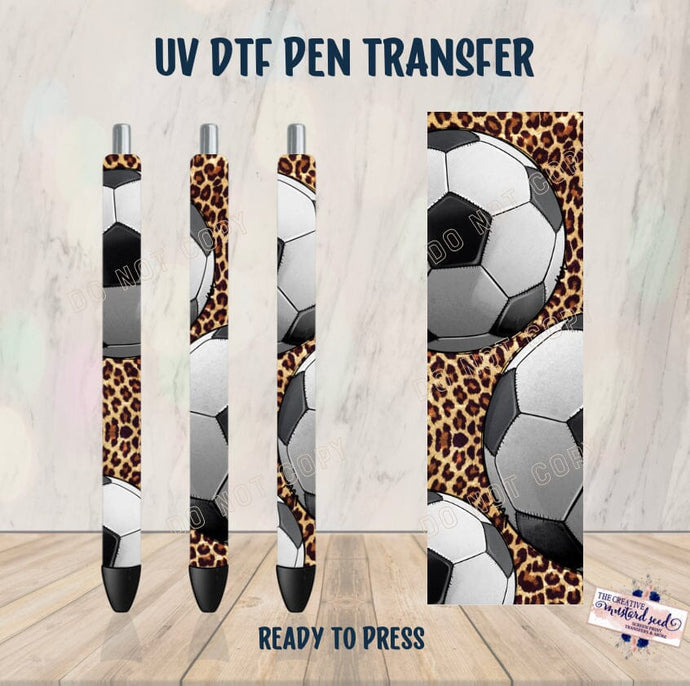 PO SHIPS 2/22 Leopard Soccer Pen UV DTF Wrap