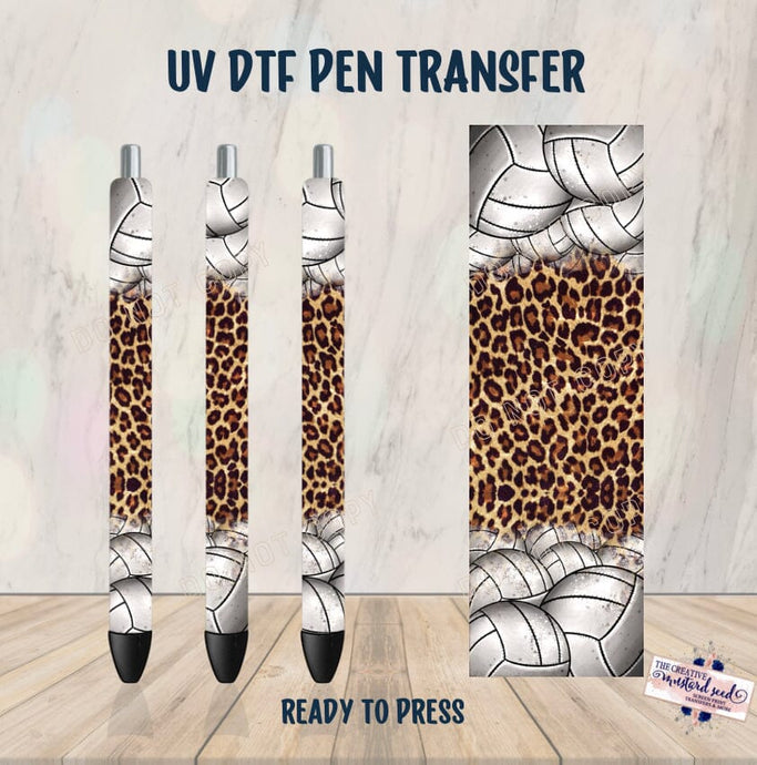 PO SHIPS 2/22 Leopard Volleyball Pen UV DTF Wrap