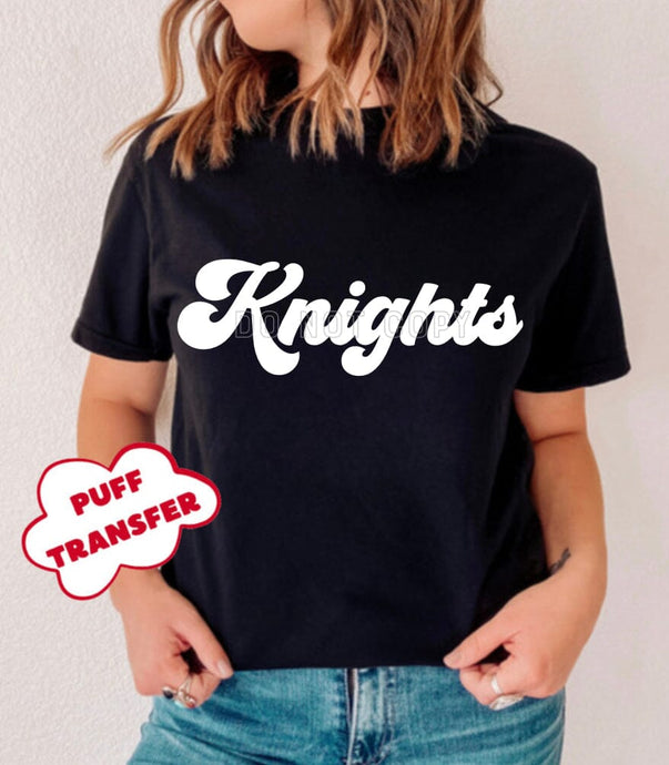 PO SHIPS 2/8 Screen Print Transfer | Knights PUFF