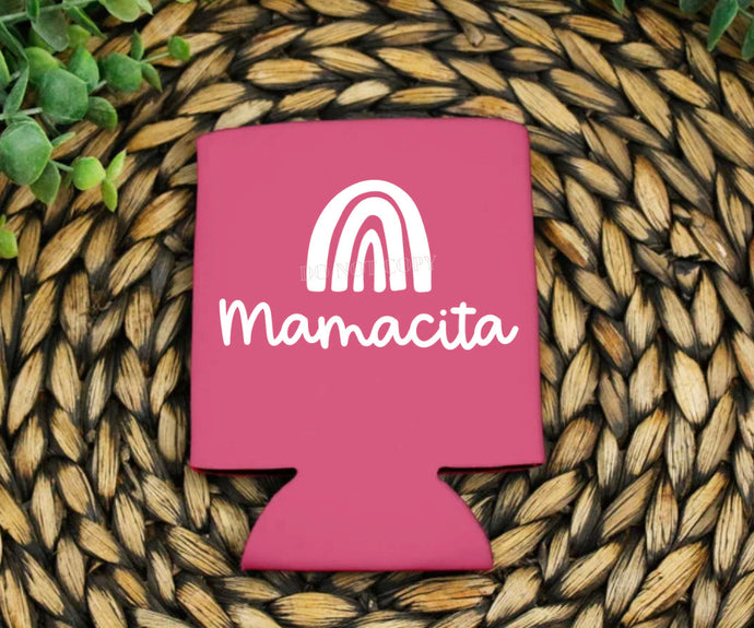 PO SHIPS 4/13 Screen Print Transfer | Mamacita 3” Koozie | Shirt Pocket