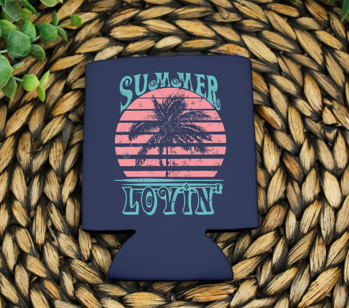 PO SHIPS 4/13 Screen Print Transfer | Summer Lovin 3” Koozie | Shirt Pocket