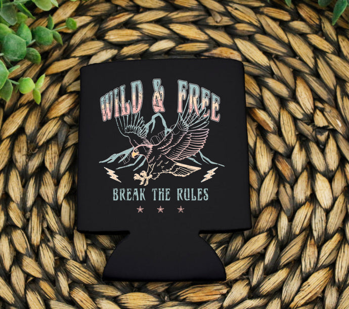 PO SHIPS 4/13 Screen Print Transfer | Wild & Free 3” Koozie | Shirt Pocket