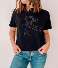 Load image into Gallery viewer, RTS Rhinestone Transfer | Breast Cancer Ribbon (Pink and Clear Stone)
